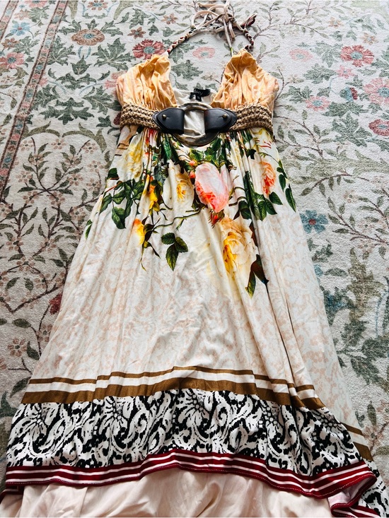 Sky Dresses & Skirts - Sky Vintage Y2K Handkerchief Hem Dress Floral Boho Small